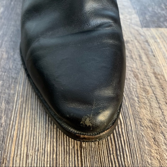 Black faux leather heeled ankle boot with silver double zipper detail - Picture 8 of 10